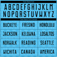 Load image into Gallery viewer, Custom Sky Blue Black Geometric Shapes Sublimation Soccer Uniform Jersey