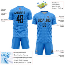 Load image into Gallery viewer, Custom Powder Blue Black Geometric Shapes Sublimation Soccer Uniform Jersey