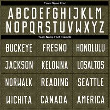 Load image into Gallery viewer, Custom Olive White Geometric Shapes Sublimation Salute To Service Soccer Uniform Jersey