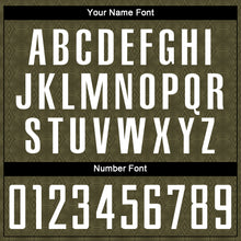 Load image into Gallery viewer, Custom Olive White Geometric Shapes Sublimation Salute To Service Soccer Uniform Jersey