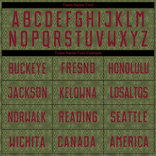 Load image into Gallery viewer, Custom Olive Crimson Geometric Shapes Sublimation Salute To Service Soccer Uniform Jersey