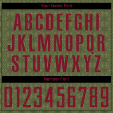 Load image into Gallery viewer, Custom Olive Crimson Geometric Shapes Sublimation Salute To Service Soccer Uniform Jersey