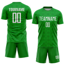 Load image into Gallery viewer, Custom Grass Green White Geometric Shapes Sublimation Soccer Uniform Jersey