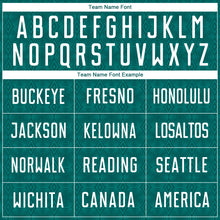 Load image into Gallery viewer, Custom Midnight Green White Geometric Shapes Sublimation Soccer Uniform Jersey