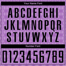 Load image into Gallery viewer, Custom Medium Purple Black-Light Purple Geometric Shapes Sublimation Soccer Uniform Jersey