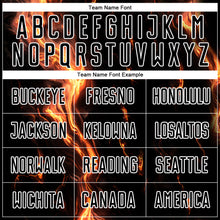 Load image into Gallery viewer, Custom Black Gold-White Flame Sublimation Soccer Uniform Jersey