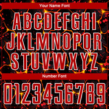 Load image into Gallery viewer, Custom Black Red-White Flame And Splash Sublimation Soccer Uniform Jersey