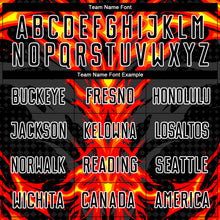 Load image into Gallery viewer, Custom Black Red-White Flame Sublimation Soccer Uniform Jersey