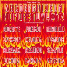 Load image into Gallery viewer, Custom Red Yellow-White Flame Sublimation Soccer Uniform Jersey