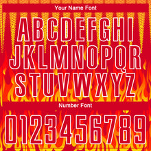 Load image into Gallery viewer, Custom Red Yellow-White Flame Sublimation Soccer Uniform Jersey