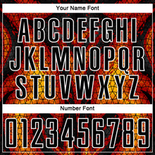 Load image into Gallery viewer, Custom Black Red-Gold Flame Sublimation Soccer Uniform Jersey