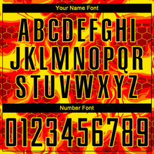 Load image into Gallery viewer, Custom Red Black-Light Yellow Flame Sublimation Soccer Uniform Jersey