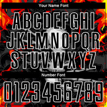 Load image into Gallery viewer, Custom Black Red-Gold Skull Flame Sublimation Soccer Uniform Jersey