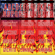 Load image into Gallery viewer, Custom Black Royal Red-Gold American Flag Flame Sublimation Soccer Uniform Jersey