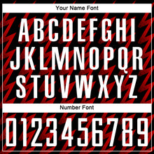 Load image into Gallery viewer, Custom Black White-Red Zigzag Shape Sublimation Soccer Uniform Jersey