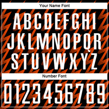 Load image into Gallery viewer, Custom Black White-Orange Zigzag Shape Sublimation Soccer Uniform Jersey