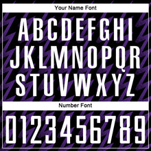 Load image into Gallery viewer, Custom Black White-Purple Zigzag Shape Sublimation Soccer Uniform Jersey