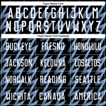 Load image into Gallery viewer, Custom Black White-Light Blue Zigzag Shape Sublimation Soccer Uniform Jersey