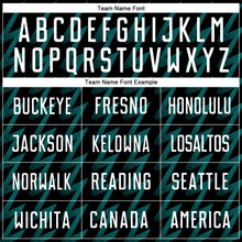 Load image into Gallery viewer, Custom Black White-Teal Zigzag Shape Sublimation Soccer Uniform Jersey