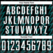 Load image into Gallery viewer, Custom Black White-Teal Zigzag Shape Sublimation Soccer Uniform Jersey