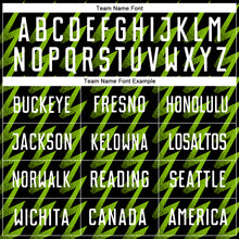 Load image into Gallery viewer, Custom Black White-Neon Green Zigzag Shape Sublimation Soccer Uniform Jersey