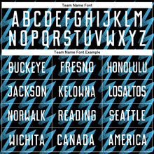 Load image into Gallery viewer, Custom Black White-Sky Blue Zigzag Shape Sublimation Soccer Uniform Jersey