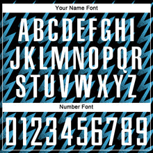 Load image into Gallery viewer, Custom Black White-Sky Blue Zigzag Shape Sublimation Soccer Uniform Jersey