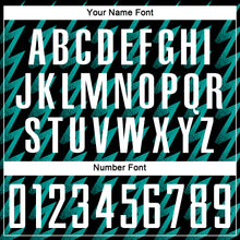 Load image into Gallery viewer, Custom Black White-Aqua Zigzag Shape Sublimation Soccer Uniform Jersey