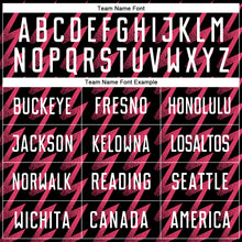 Load image into Gallery viewer, Custom Black White-Neon Pink Zigzag Shape Sublimation Soccer Uniform Jersey