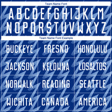 Load image into Gallery viewer, Custom Royal White-Light Blue Zigzag Shape Sublimation Soccer Uniform Jersey