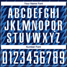 Load image into Gallery viewer, Custom Navy White-Powder Blue Zigzag Shape Sublimation Soccer Uniform Jersey