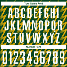 Load image into Gallery viewer, Custom Kelly Green White-Gold Zigzag Shape Sublimation Soccer Uniform Jersey