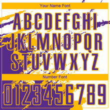 Load image into Gallery viewer, Custom White Purple-Gold Abstract Fragment Art Splash Sublimation Soccer Uniform Jersey