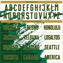 Load image into Gallery viewer, Custom White Green Kelly Green-Gold Abstract Fragment Art Splash Sublimation Soccer Uniform Jersey