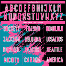 Load image into Gallery viewer, Custom Black Pink-Teal Abstract Fragment Art Splash Sublimation Soccer Uniform Jersey