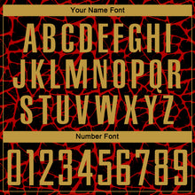 Load image into Gallery viewer, Custom Black Old Gold-Red Abstract Network Splash Sublimation Soccer Uniform Jersey