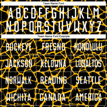 Load image into Gallery viewer, Custom Black White-Gold Abstract Network Splash Sublimation Soccer Uniform Jersey