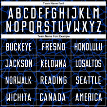 Load image into Gallery viewer, Custom Black White-Royal Abstract Network Splash Sublimation Soccer Uniform Jersey