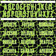 Load image into Gallery viewer, Custom Black Neon Green-White Abstract Network Splash Sublimation Soccer Uniform Jersey