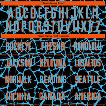 Load image into Gallery viewer, Custom Black Sky Blue-Orange Abstract Network Splash Sublimation Soccer Uniform Jersey