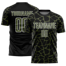 Load image into Gallery viewer, Custom Black Olive-White Abstract Network Splash Sublimation Soccer Uniform Jersey