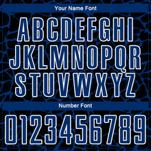 Load image into Gallery viewer, Custom Black US Navy Blue-White Abstract Network Splash Sublimation Soccer Uniform Jersey