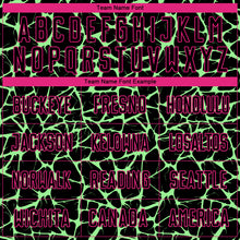Load image into Gallery viewer, Custom Black Pea Green-Hot Pink Abstract Network Splash Sublimation Soccer Uniform Jersey