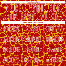 Load image into Gallery viewer, Custom Red Gold-White Abstract Network Splash Sublimation Soccer Uniform Jersey