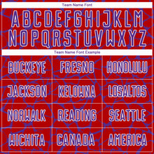 Load image into Gallery viewer, Custom Red Purple-White Abstract Network Splash Sublimation Soccer Uniform Jersey