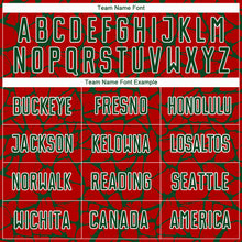 Load image into Gallery viewer, Custom Red Green-White Abstract Network Splash Sublimation Soccer Uniform Jersey