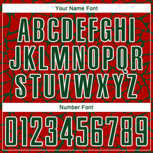 Load image into Gallery viewer, Custom Red Green-White Abstract Network Splash Sublimation Soccer Uniform Jersey