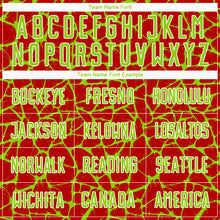 Load image into Gallery viewer, Custom Red Neon Green-White Abstract Network Splash Sublimation Soccer Uniform Jersey