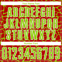 Load image into Gallery viewer, Custom Red Neon Green-White Abstract Network Splash Sublimation Soccer Uniform Jersey