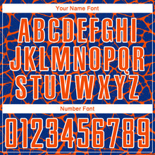Load image into Gallery viewer, Custom Royal Orange-White Abstract Network Splash Sublimation Soccer Uniform Jersey